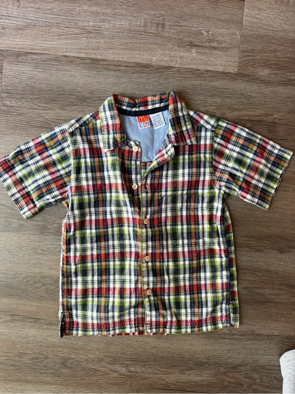 Vintage McKids Plaid Short-Sleeve Button-Up Shirt - Multicolor